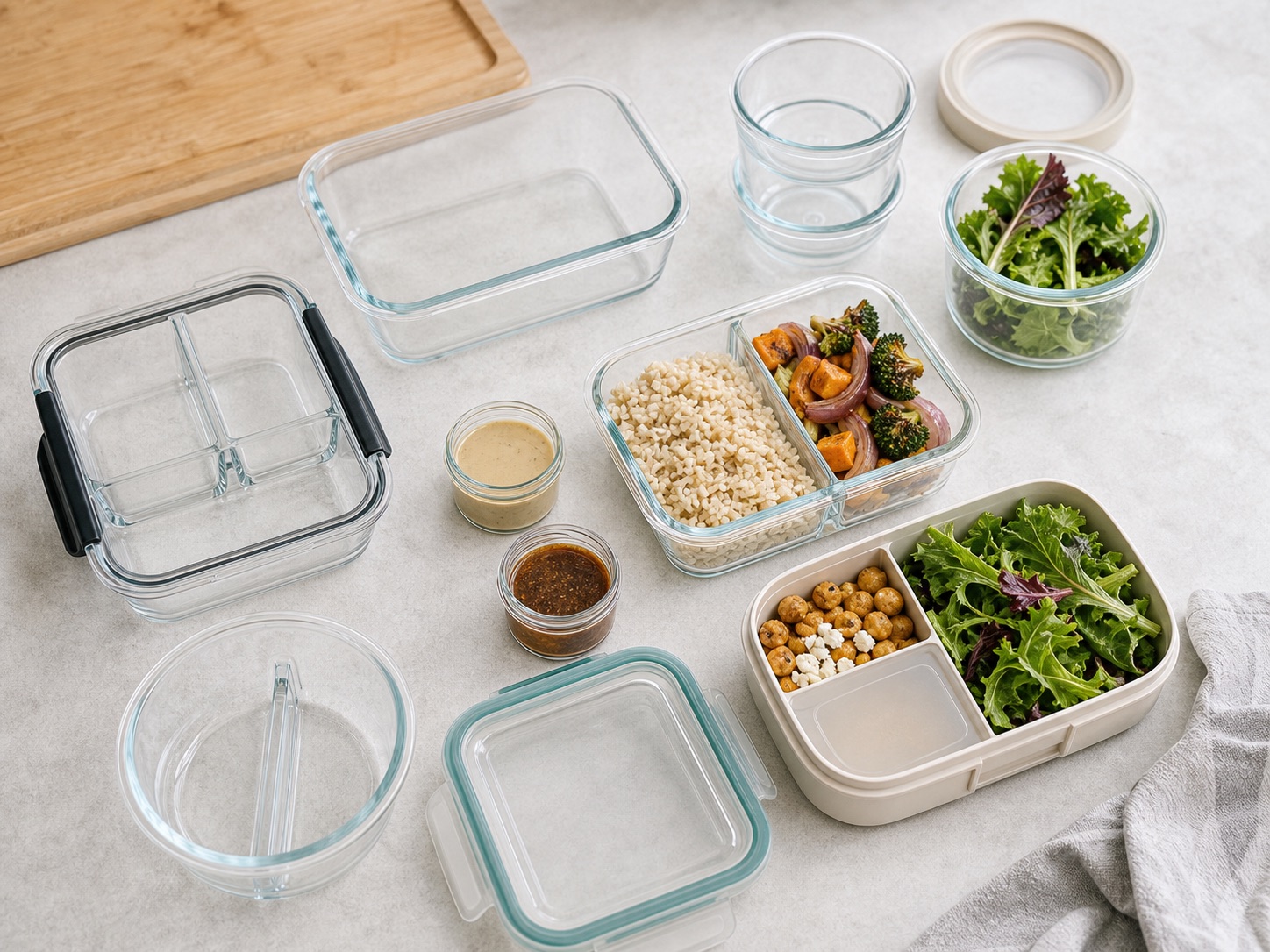 Meal prep containers compared for bowl meals and sauces